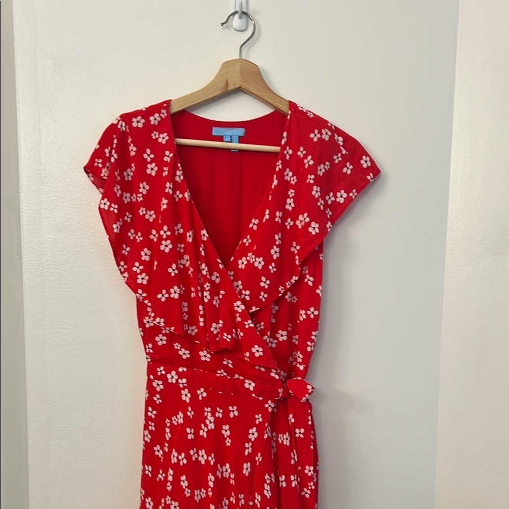 Draper James Red Flutter Sleeve Midi Sundress